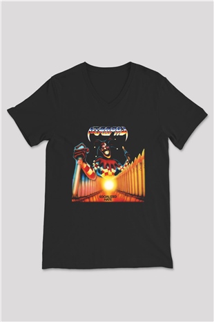 Atrophy Siyah Unisex V Yaka Tişört T-Shirt