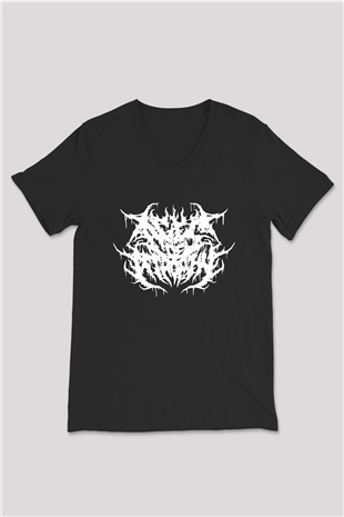 Atrophy Siyah Unisex V Yaka Tişört T-Shirt