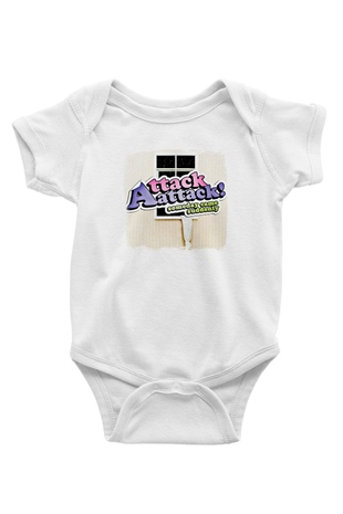 Attack Attack! Baskılı Unisex Beyaz Bebek Body - Zıbın