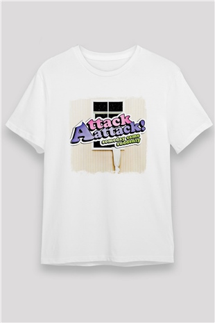 Attack Attack! Baskılı Unisex Beyaz Tişört