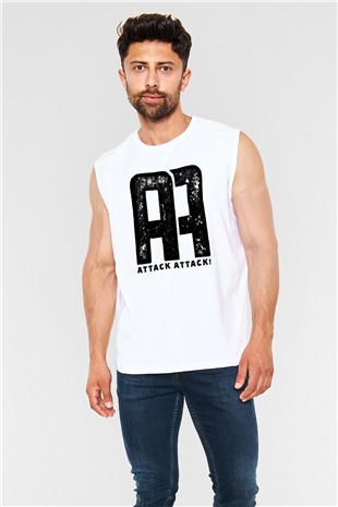 Attack Attack Beyaz Unisex Kolsuz Tişört