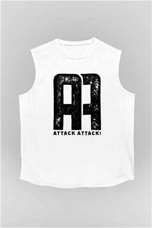 Attack Attack Beyaz Unisex Kolsuz Tişört
