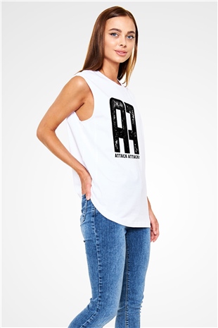 Attack Attack Beyaz Unisex Kolsuz Tişört