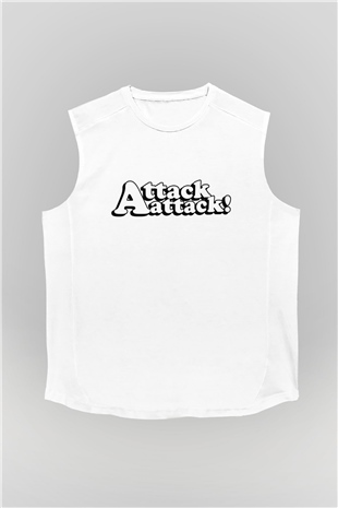 Attack Attack Beyaz Unisex Kolsuz Tişört