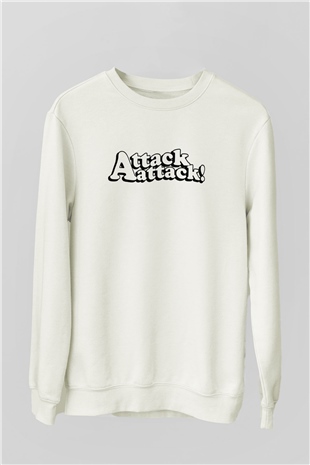 Attack Attack Beyaz Unisex Sweatshirt
