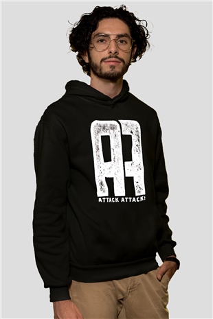 Attack Attack Siyah Unisex Kapüşonlu Sweatshirt