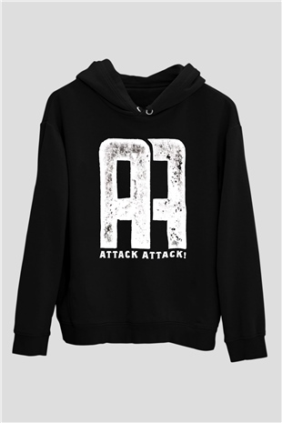 Attack Attack Siyah Unisex Kapüşonlu Sweatshirt