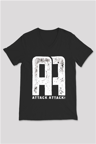 Attack Attack Siyah Unisex V Yaka Tişört