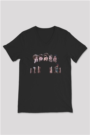 Attack Attack Siyah Unisex V Yaka Tişört
