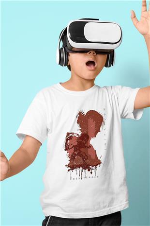 Attack On Titan Baskılı Beyaz Unisex Beyaz Çocuk Tişört - Tshirt