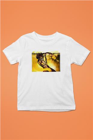 Attack On Titan Baskılı Beyaz Unisex Beyaz Çocuk Tişört - Tshirt