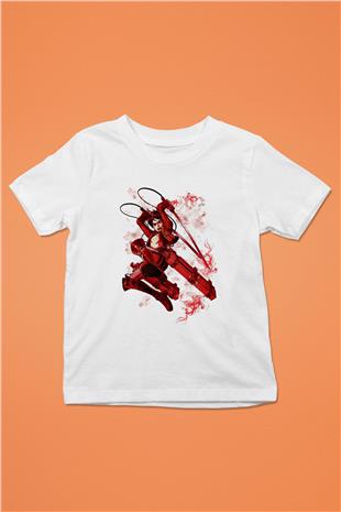Attack On Titan Baskılı Beyaz Unisex Beyaz Çocuk Tişört - Tshirt