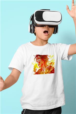 Attack On Titan Baskılı Beyaz Unisex Beyaz Çocuk Tişört - Tshirt