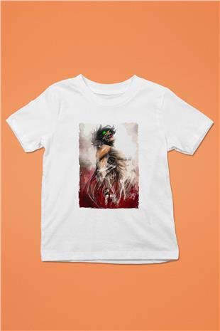 Attack On Titan Baskılı Beyaz Unisex Beyaz Çocuk Tişört - Tshirt