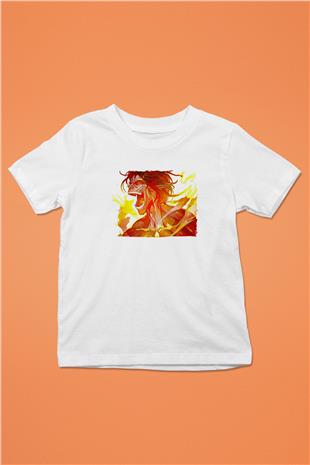 Attack On Titan Baskılı Beyaz Unisex Beyaz Çocuk Tişört - Tshirt