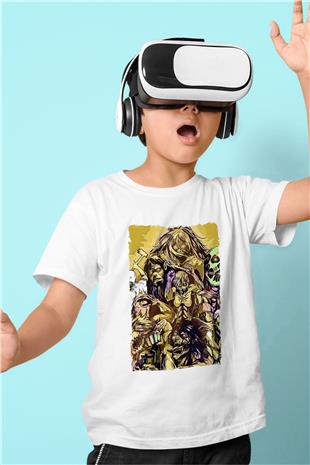 Attack On Titan Baskılı Beyaz Unisex Beyaz Çocuk Tişört - Tshirt