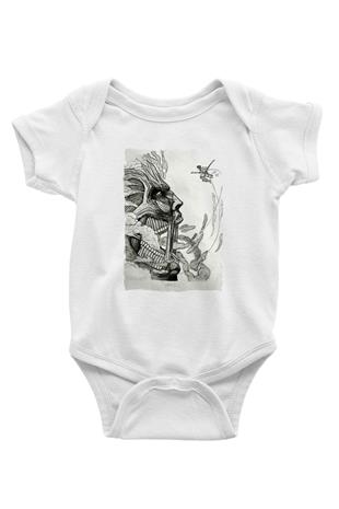 Attack On Titan Baskılı Beyaz Unisex Bebek Body - Zıbın