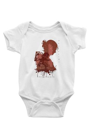 Attack On Titan Baskılı Beyaz Unisex Bebek Body - Zıbın