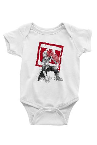 Attack On Titan Baskılı Beyaz Unisex Bebek Body - Zıbın