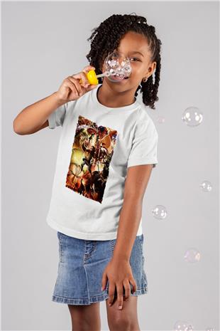 Attack On Titan Baskılı Beyaz Unisex Beyaz Çocuk Tişört - Tshirt