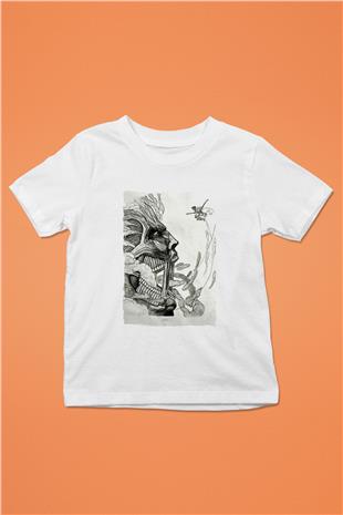 Attack On Titan Baskılı Beyaz Unisex Beyaz Çocuk Tişört - Tshirt