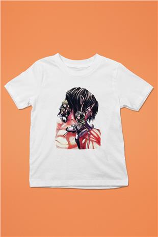 Attack On Titan Baskılı Beyaz Unisex Beyaz Çocuk Tişört - Tshirt