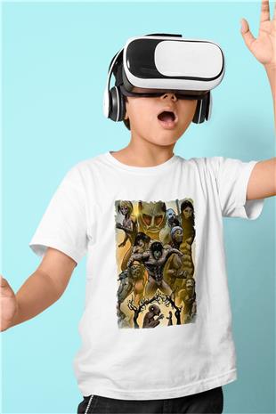 Attack On Titan Baskılı Beyaz Unisex Beyaz Çocuk Tişört - Tshirt