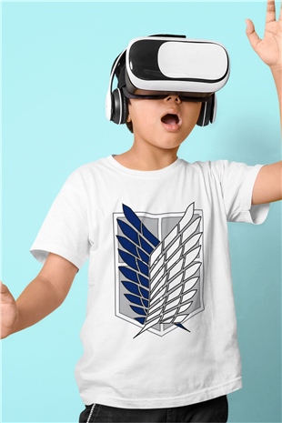 Attack on Titan Baskılı Beyaz Unisex Çocuk Tişört