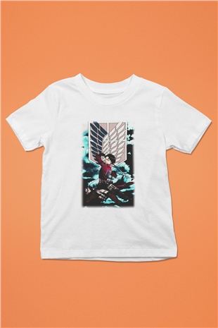 Attack on Titan Baskılı Beyaz Unisex Çocuk Tişört