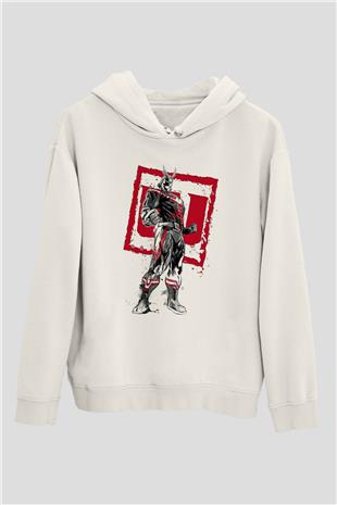 Attack On Titan Baskılı Beyaz Unisex Hoodie