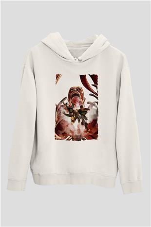 Attack On Titan Baskılı Beyaz Unisex Hoodie