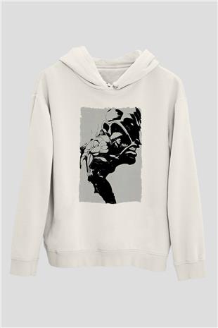 Attack On Titan Baskılı Beyaz Unisex Hoodie