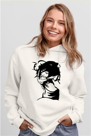 Attack On Titan Baskılı Beyaz Unisex Hoodie