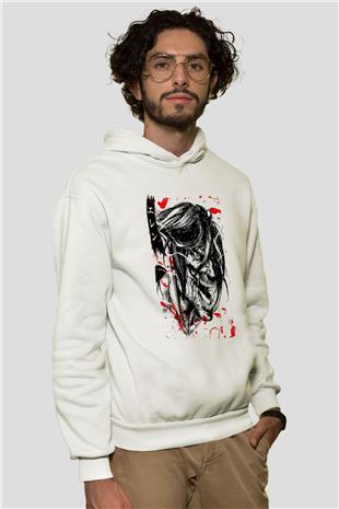 Attack On Titan Baskılı Beyaz Unisex Hoodie