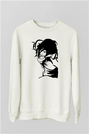 Attack On Titan Baskılı Beyaz Unisex Sweatshirt