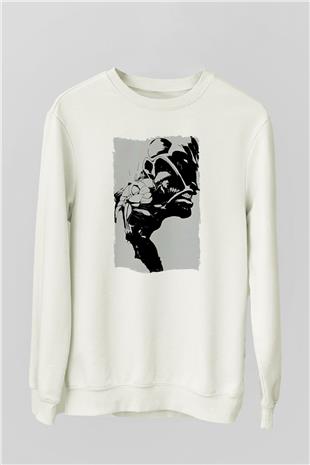 Attack On Titan Baskılı Beyaz Unisex Sweatshirt