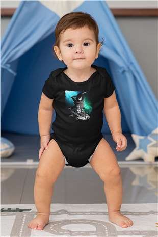 Attack On Titan Baskılı Unisex Siyah Bebek Body - Zıbın