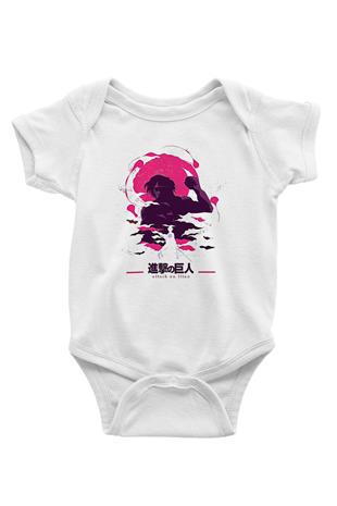 Attack On Titan Baskılı Unisex Siyah Bebek Body - Zıbın