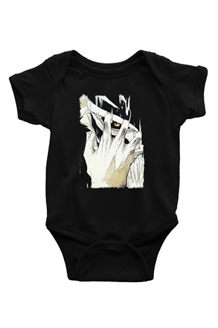 Attack On Titan Baskılı Unisex Siyah Bebek Body - Zıbın