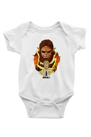 Attack On Titan Baskılı Unisex Siyah Bebek Body - Zıbın