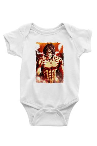 Attack On Titan Baskılı Unisex Siyah Bebek Body - Zıbın