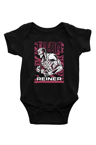 Attack On Titan Baskılı Unisex Siyah Bebek Body - Zıbın