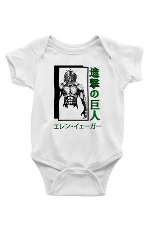 Attack On Titan Baskılı Unisex Siyah Bebek Body - Zıbın