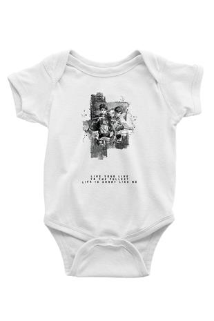 Attack On Titan Baskılı Unisex Siyah Bebek Body - Zıbın