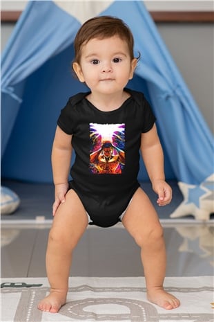 Attack On Titan Baskılı Unisex Siyah Bebek Body - Zıbın
