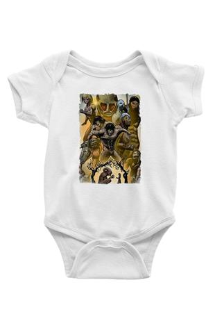 Attack On Titan Baskılı Unisex Siyah Bebek Body - Zıbın
