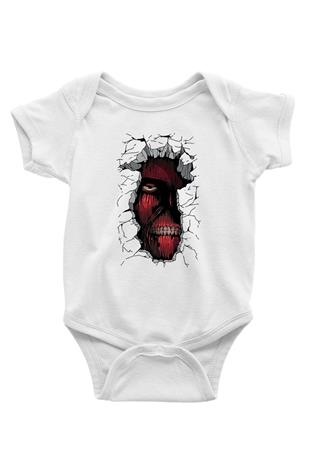 Attack On Titan Baskılı Unisex Siyah Bebek Body - Zıbın