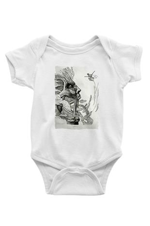 Attack On Titan Baskılı Unisex Siyah Bebek Body - Zıbın