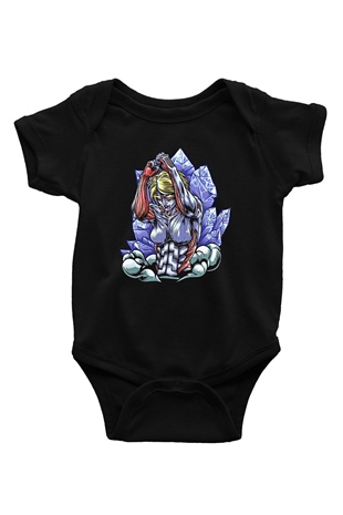 Attack On Titan Baskılı Unisex Siyah Bebek Body - Zıbın