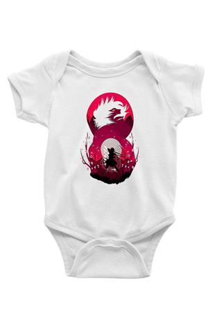 Attack On Titan Baskılı Unisex Siyah Bebek Body - Zıbın